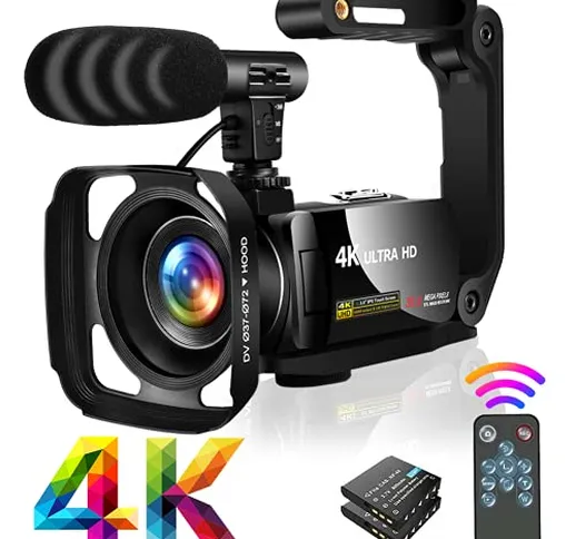 Videocamera Ultra HD 4K Videocamere 30MP 18X Digital Zoom Videocamera 3.0" LCD Touch Scree...