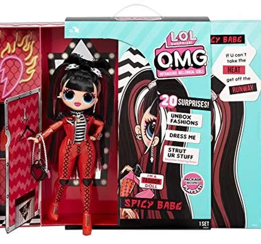 LOL Surprise OMG Serie 4 bambola alla moda SPICY BABE con 20 sorprese, tra cui vestiti, co...
