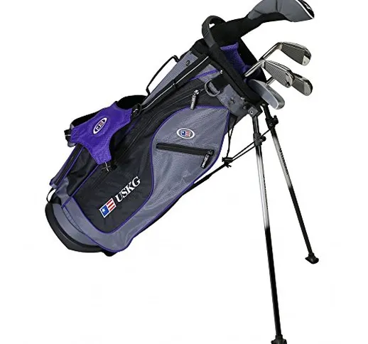 'US Kids 2017 Golf Ultra Light, 5 Club Stand Set da Golf con Borsa (Altezza 137,2 cm), Bam...