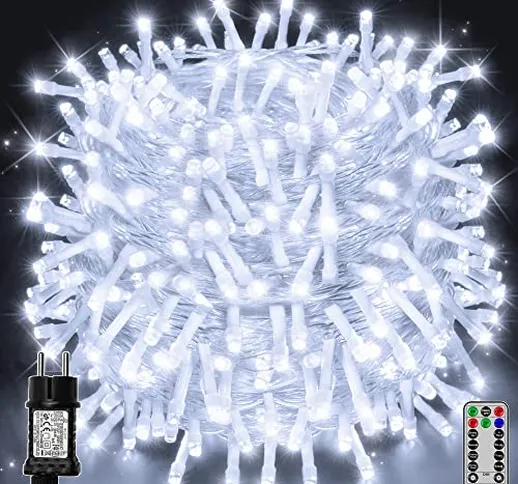 Ollny Catena Luminosa di Natale 800 LED 80m, Luci Stringa Fata luce Impermeabile con 8 mod...