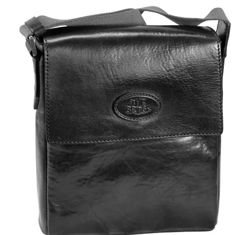 Borsa a tracolla, Borsa Messenger SFODERATA LUXE UOMO in pelle nera The Bridge 054011/01/2...