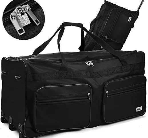 Deuba Borsone da viaggio con ruote XXL 85x43x44cm 160 L Trolley Borsa da viaggio Borsa spo...