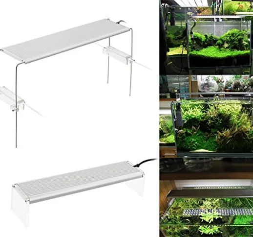 takestop® Lampada dee-60 24W Luce PLAFONIERA ALLUNGABILE ESTENDIBILE 48 LED per Acquario s...