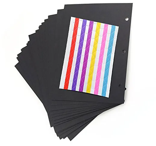 Pagine di carta nera di scrapbook, riempimento delle pagine di carta per album di foto del...