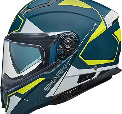 Vemar Casco Moto 2019 Sharki Cutter Matt Deep Blu Fluorescent Giallo (M, Blu)