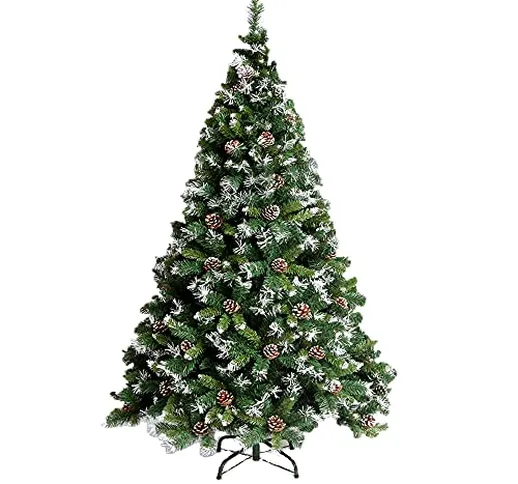 VA-Cerulean Albero di Natale artificiale, montaggio rapido, ignifugo, con supporto, decora...