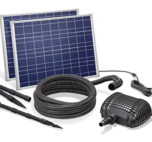 Esotec Pro 101966 - Set di ruscelli a energia solare, 70 W, 3400 l/h, portata 3 m, tubo da...