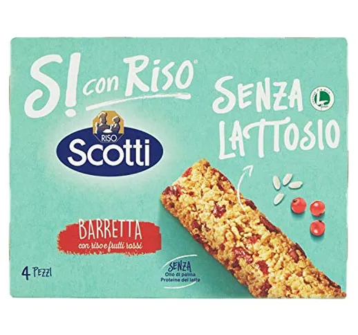 Si con Riso - Barrette Cereali con Riso ai Frutti Rossi - Snack Senza Lattosio, Senza Olio...