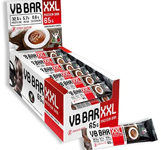 VB BAR XXL Barrette proteiche da 65g (24 barrette) (GUSTO Cioccolato-cocco) - NET Integrat...