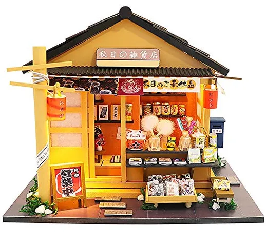 Domybest Casa delle Bambole in Legno Fai da Te Miniature Dollhouse Kit Casa delle Bambole...