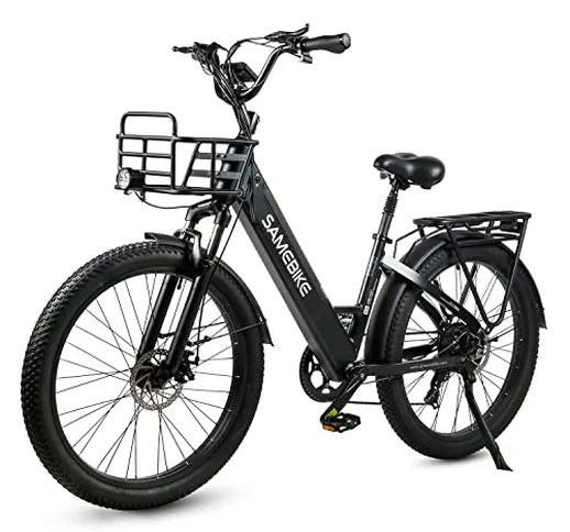 SAMEBIKE bici elettrica per adulti, bici elettrica per pneumatici grassi 26 * 3.0 Ebike, b...