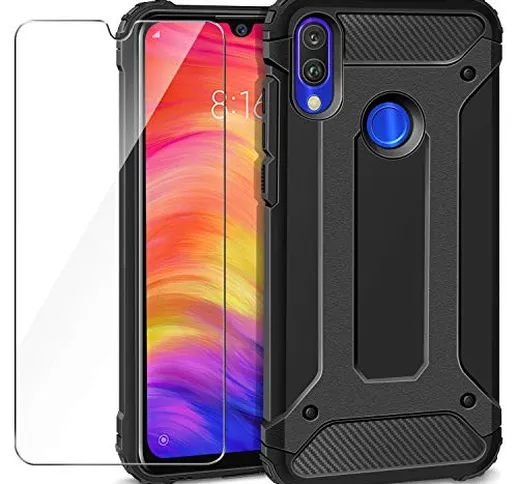 AROYI Cover Xiaomi Redmi Note 7 + Pellicola Protettiva in Vetro Temperato, Custodia Robust...