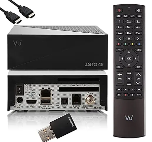 VU Zero 4K - Ricevitore satellitare UHD HDR con 1 sintonizzatore DVB-S2X, E2 Linux Smart R...