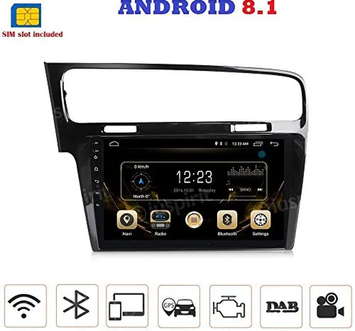 ANDROID 8.1 4G LTE GPS USB Bluetooth autoradio navigatore compatibile con Golf 7