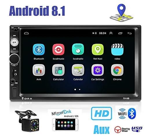 Podofo Autoradio Bluetooth Car Stereo 2 DIN 7'' Touch Screen lettore multimediale Player R...