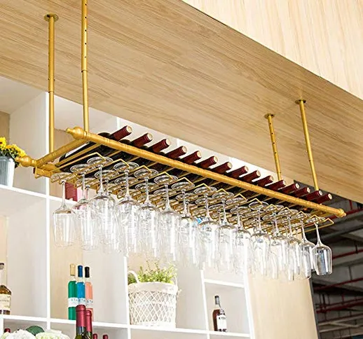 NMBD Parete Ferro Wine Rack - a soffitto Holder Bottiglia di Vino Hanging - Metal scaffali...
