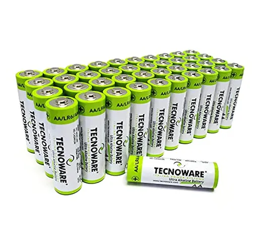 Tecnoware Batterie Ultra Alcaline AA - 1.5 Volt - Ideali per giocattoli, controller, telec...