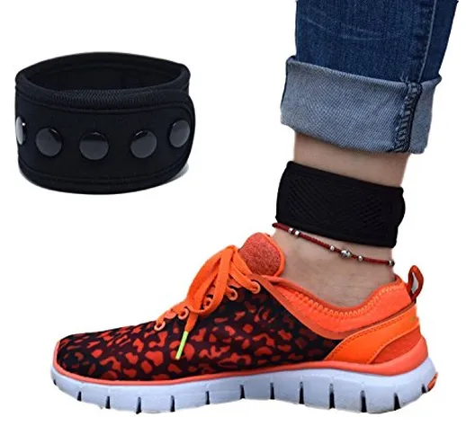 Cinturino regolabile Wommty per polso, braccio, caviglia, con bottone e tasca in rete per...