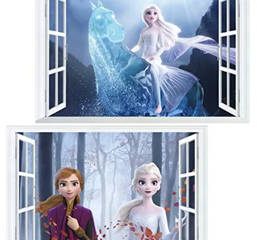 Kibi 2PCS Adesivi Muro Frozen Camera Da Letto Bambini Adesivo Muro Bambini Disney Adesivi...