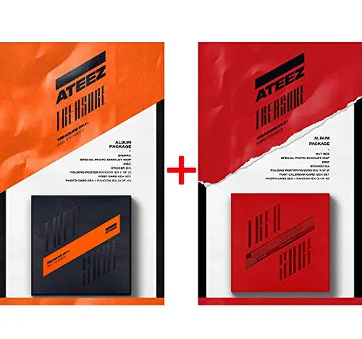 ATEEZ Treasure (EP.1 all To Zero+EP.2 Zero To One) Album Set 2CDs+2Posters+2Photo Booklets...