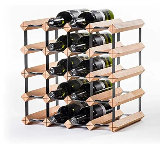 JKLJKL Vino Rack in Legno, Impilabile Progettazione Free-Standing, Porta Bottiglia di Vino...