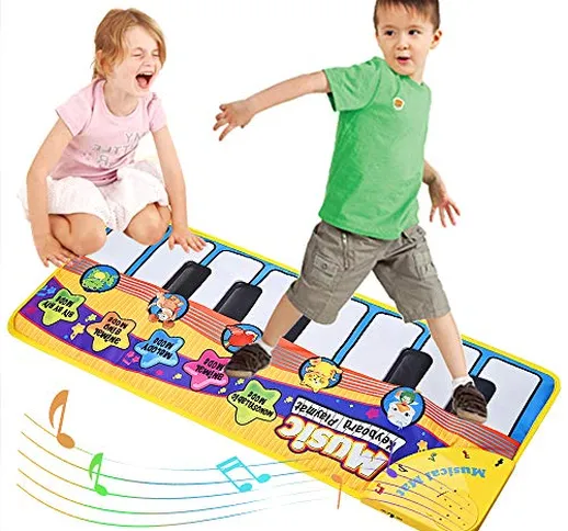 Faburo Tappeto Musicale, Bambini Piano Mat Tastiera Danza Stuoia Strumento, Bambini Copert...