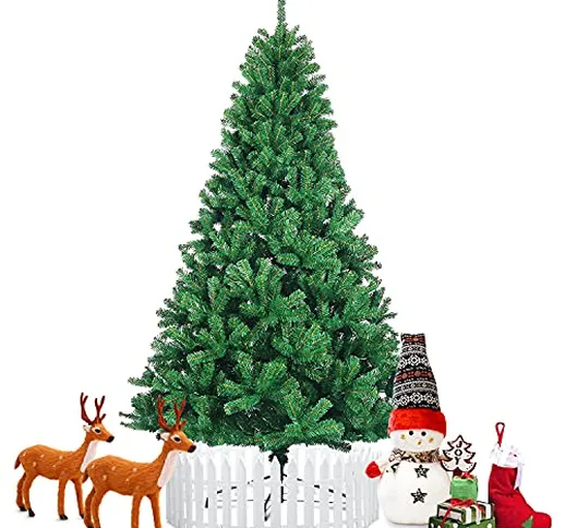 Albero di Natale 210 cm Artificiale Christmas Tree 210 cm Regolabile in Altezza 90 cm/150...