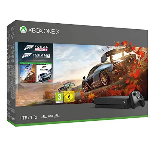 Xbox One X 1TB + Forza Horizon 4 + 14gg Xbox Live Gold + 1 Mese Gamepass [Bundle]