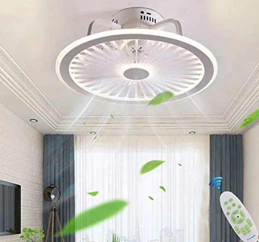 Ventilatore A Soffitto Moderno Plafoniera LED Con Luce E Telecomando Silenzioso Ventilator...