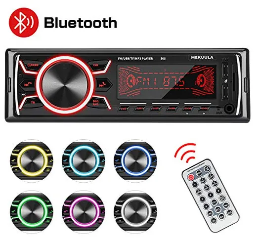 Autoradio Bluetooth MEKUULA Stereo Auto Ricevitore 60W x 4 Auto FM Car Radio 1 DIN Microfo...