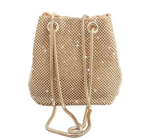 LUI SUI Borse da sera con strass di cristallo Pochette da donna Mini borse a tracolla Bors...