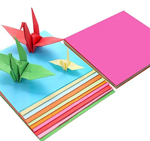 Carta per origami (200 fogli), carta per decorazioni artigianali (70 g/m2), 20 colori asso...