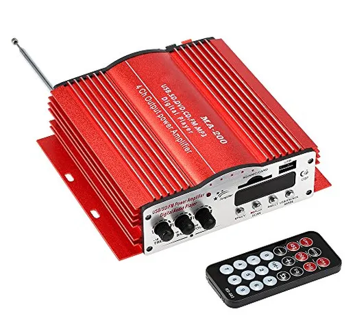 KKmoon MA200 Amplificatore Stereo a 4 Canali HiFi Audio Altoparlante per Auto Subwoofer US...