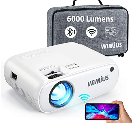 WiMiUS Proiettore WiFi Bluetooth, Mini Videoproiettore 6000 Lumen Supporto 1080P Full HD,...
