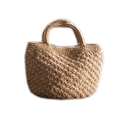 GJongie Borsa Da Donna Estiva Borsa Da Donna In Cotone E Lino Fatto A Mano Borsa All'Uncin...