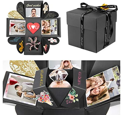 ZWOOS Explosion Box, Creativo DIY Scrapbooking Photo Album Gift Box, Fai da Te a Sorpresa...