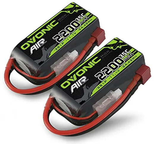 OVONIC Batteria Lipo 3s 35C 2200mAh 11.1V Batteria Short Pack con Deans per RC Heli Aereo...