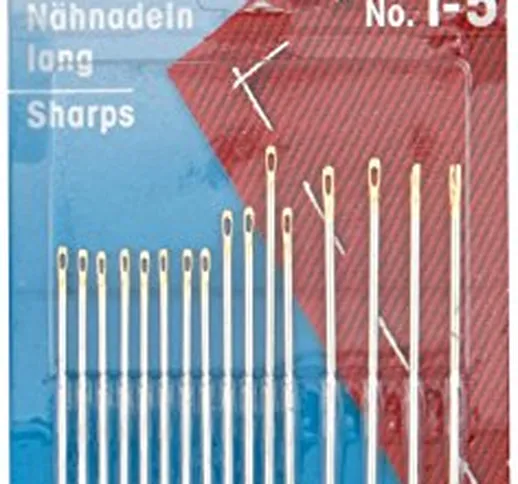 Aghi per Cucire a Mano Lunghi No.1-5 Assortiti con cruna Oro