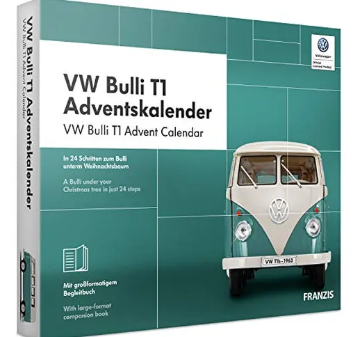 FRANZIS VW Bulli T1 Adventskalender 2019, In 24 Schritten zum Bulli unterm Weihnachtsbaum,...