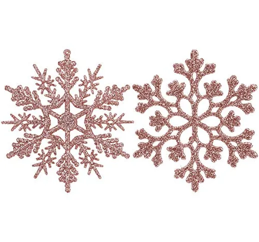 Sea Team Glitter Fiocchi di Neve in plastica Decorazione per L'Albero di Natale, 4-inch, C...