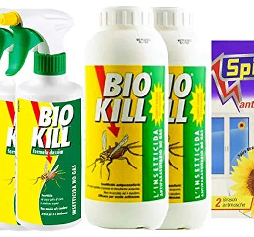 BIOKILL Set insetticida Ecologico- 3 Confezioni bio Kill antiparassitario No Gas 500 ml -...