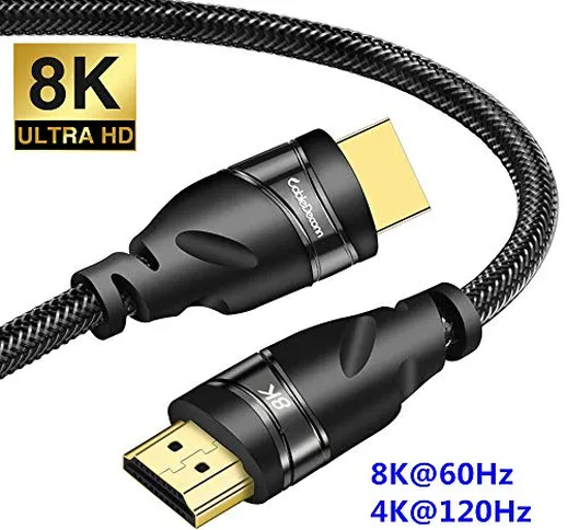 CABLEDECONN 8K Cavo HDMI in rame Cavo UHD HDR 8K 48Gbps 8K@60Hz 4K@120Hz Cavo HDMI 3D Supp...