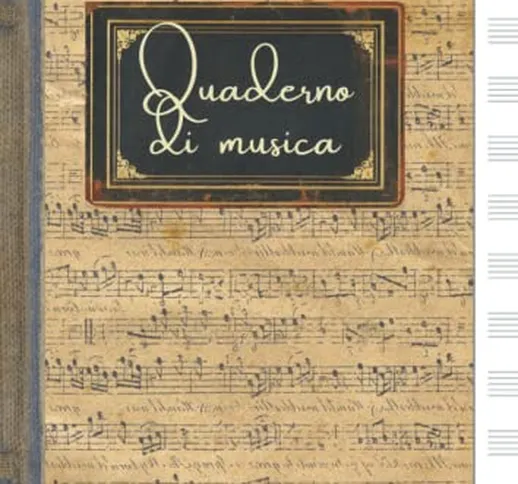 Quaderno di Musica | Quaderno musicale pentagrammato: 12 pentagrammi per pagina ,carta bia...