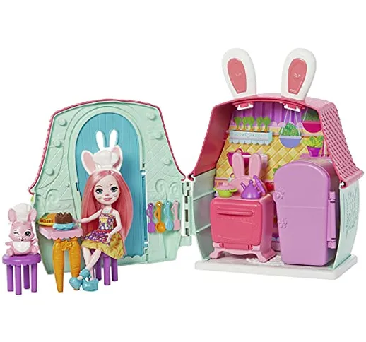 Enchantimals- Playset Cottage con Bambola Bree il Coniglietto, Animaletto e Accessori, Gio...