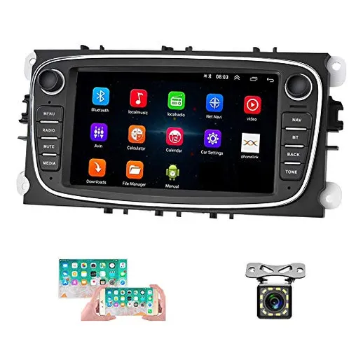 CAMECHO Autoradio 2 Din per Ford GPS Navigatore 7 pollici Touch Screen Android Autoradio W...