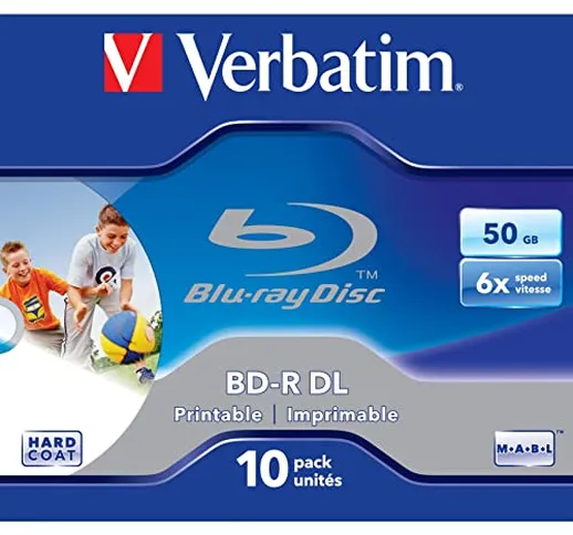 Verbatim Blu-Ray BD-R DL 50 GB 6 Disco Blu-ray Registrabile, 10 Pezzi