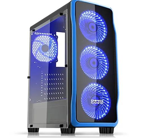 EMPIRE GAMING - Box PC Gaming DarkRaw Nero LED Blu: USB 3.0 e USB 2.0, 4 Ventole LED 120 m...