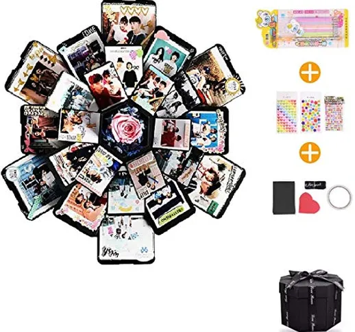 EKKONG Esplosione Box Scrapbook Creative DIY Photo Album,La Confezione Regalo con 6 volti,...