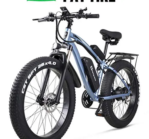 Bicicletta elettrica 1000W mountain bike pneumatico grasso neve ebike bici elettrica per u...