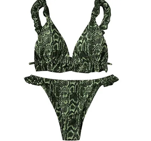 Nuovo Serpente Costumi da Bagno Donna Due Pezzi Vita Alta VJGOAL Micro Bikini Donna Mare P...